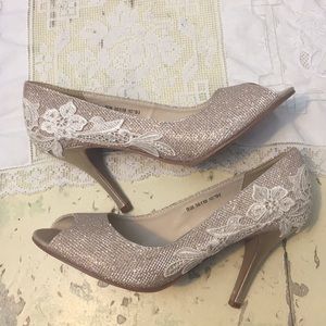 Lace and Sparkle high heels fits size 9